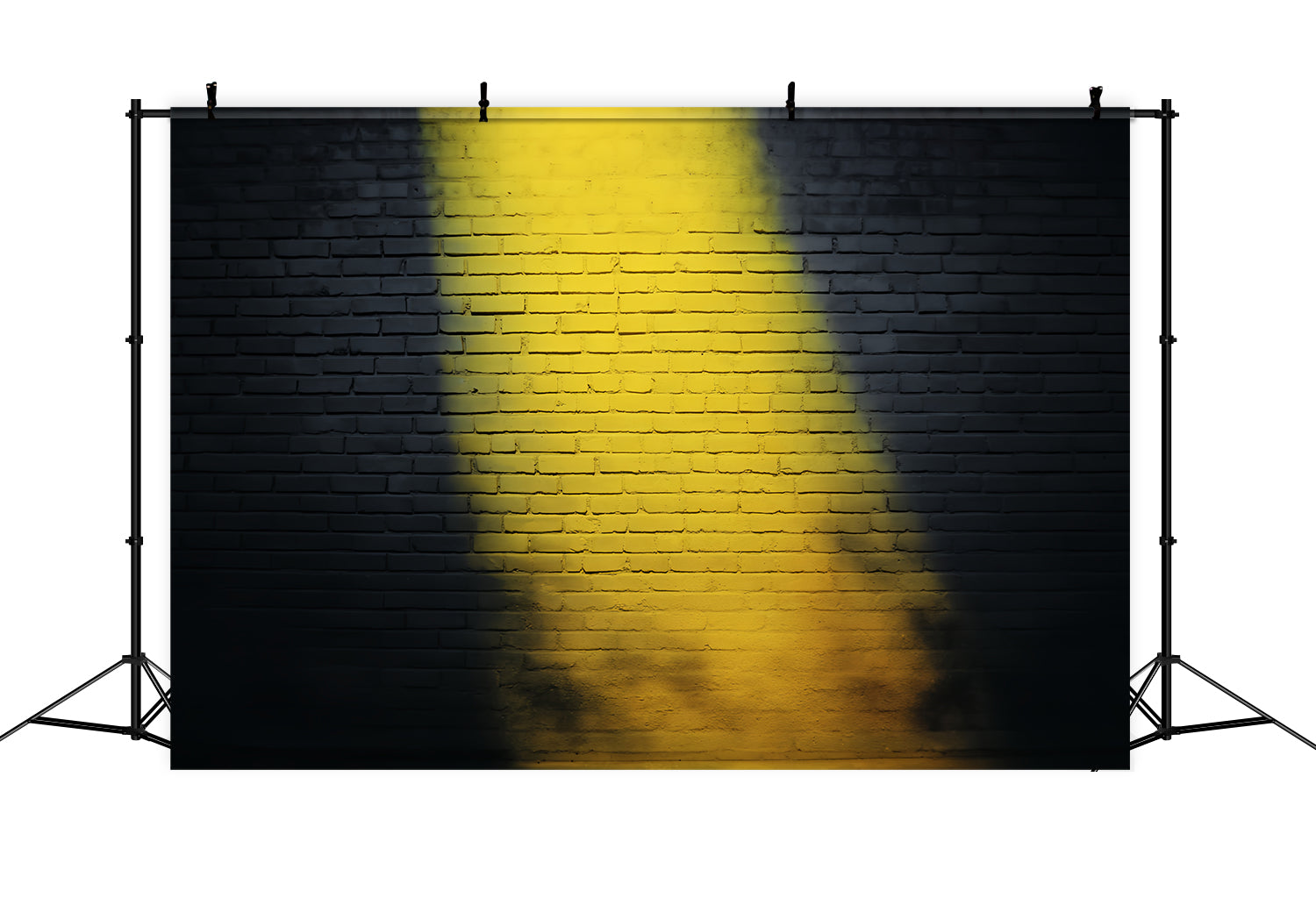 Brick Photo Backdrop Yellow Spotlight Brick Illumination Brick Wall Backdrop TWW59-179
