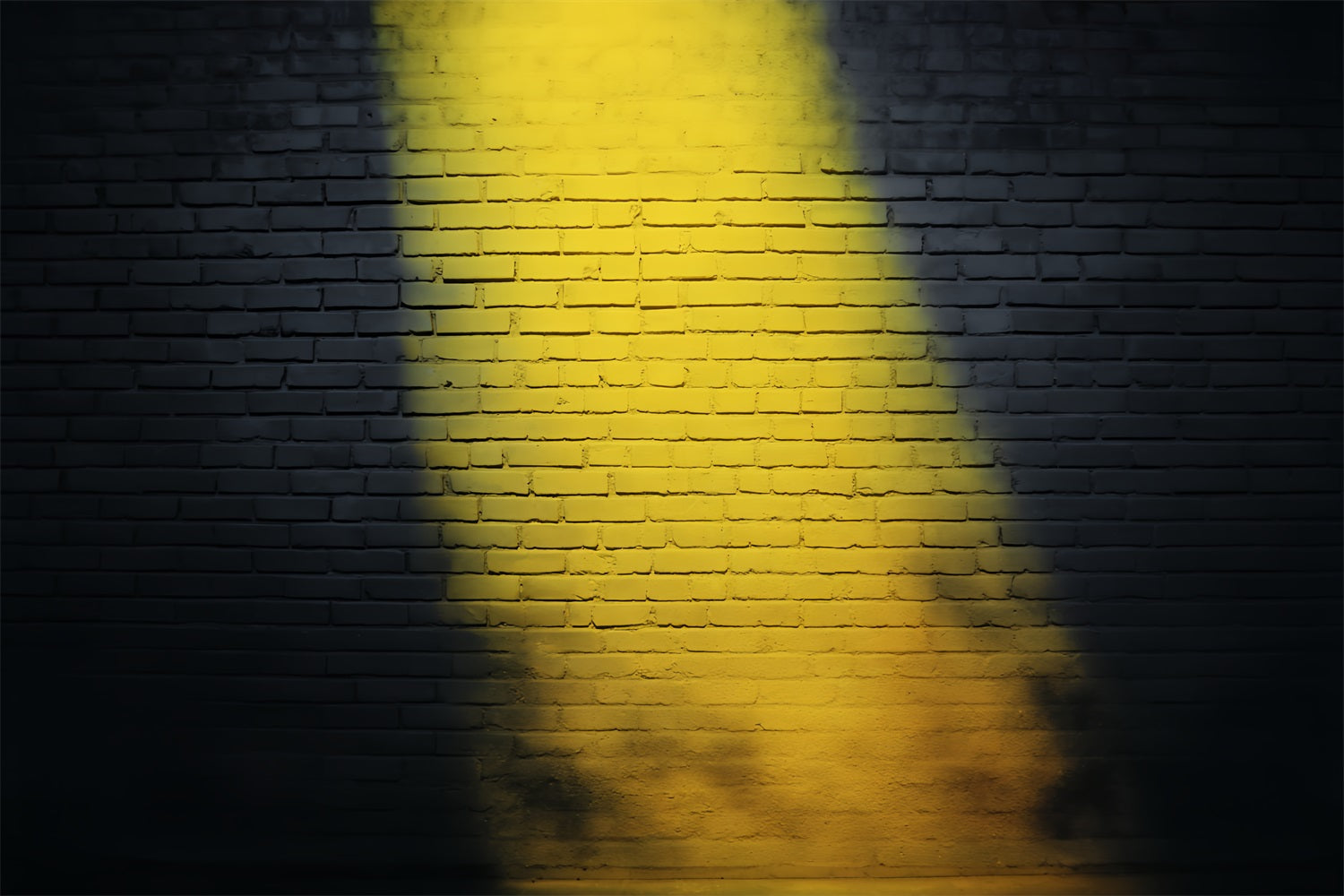 Brick Photo Backdrop Yellow Spotlight Brick Illumination Brick Wall Backdrop TWW59-179