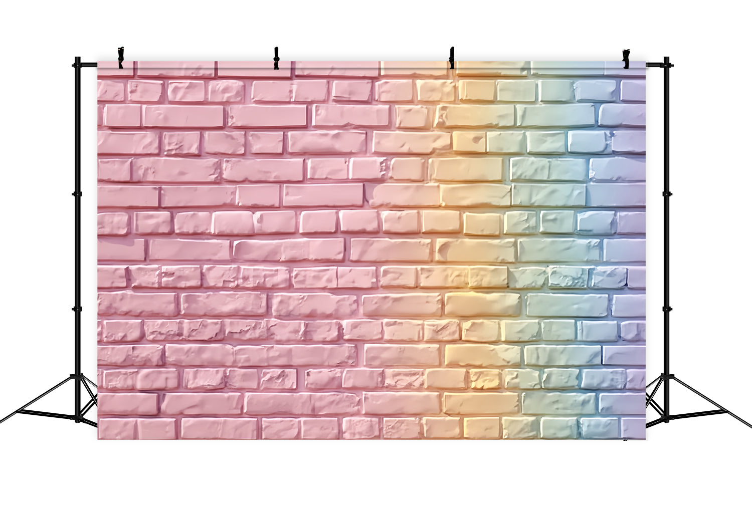 Brick Wall Photo Backdrop Pastel Rainbow Gradient Wall Brick Backdrop TWW59-180