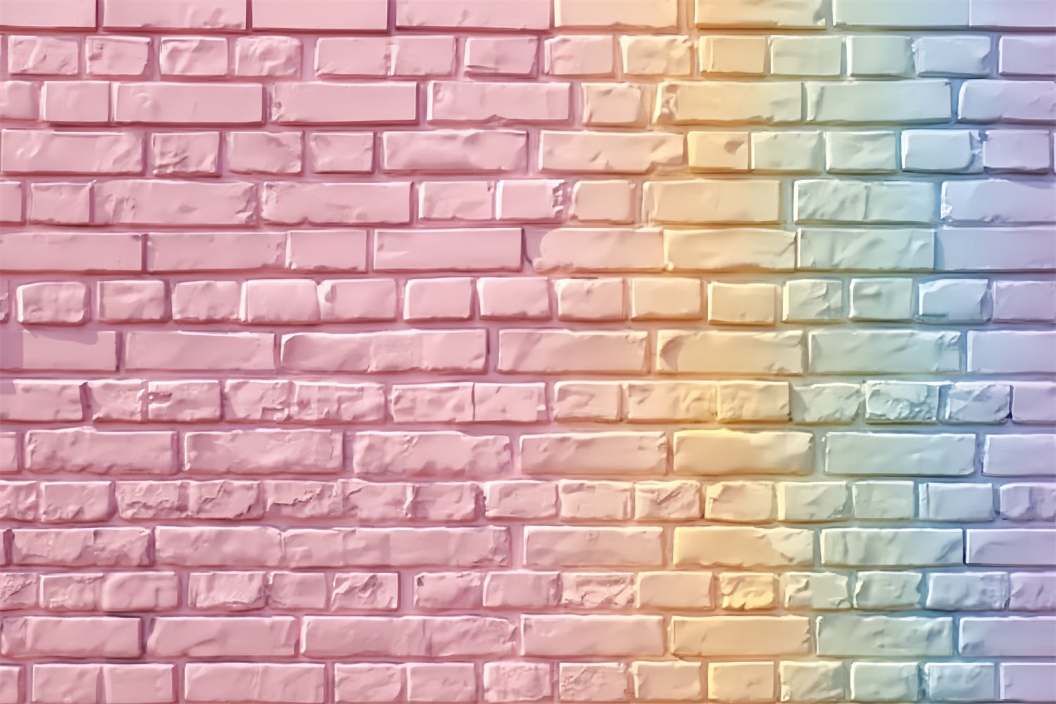 Brick Wall Photo Backdrop Pastel Rainbow Gradient Wall Brick Backdrop TWW59-180