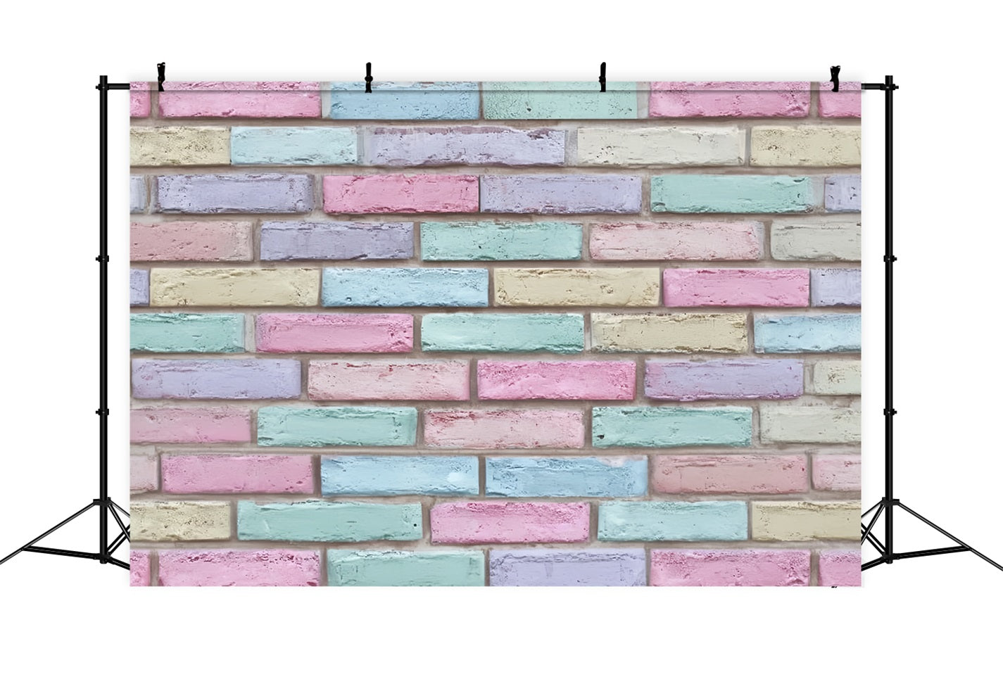 Brick Backdrop Pastel Multicolor Painted Wall Brick Photo Backdrop TWW59-189