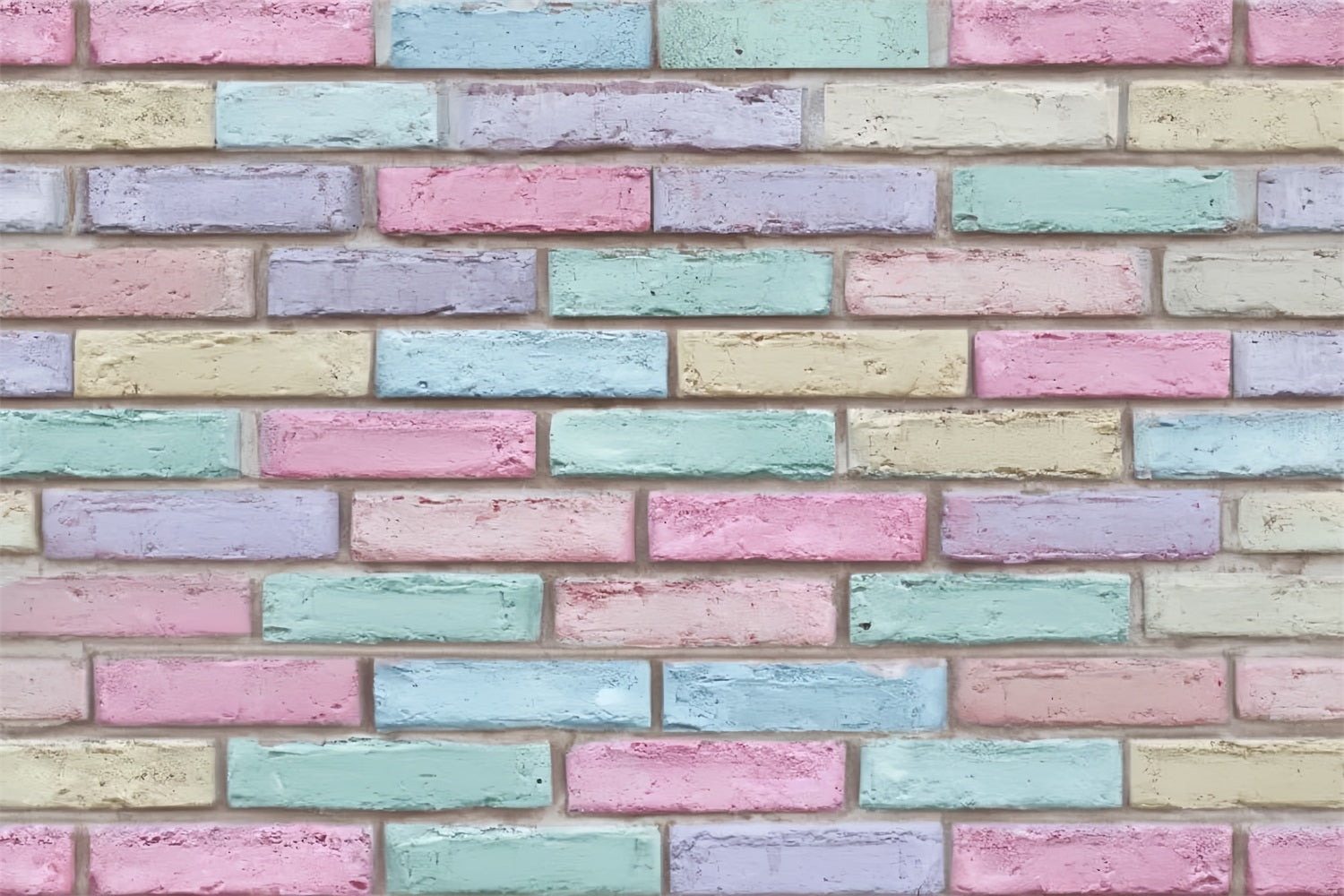 Brick Backdrop Pastel Multicolor Painted Wall Brick Photo Backdrop TWW59-189