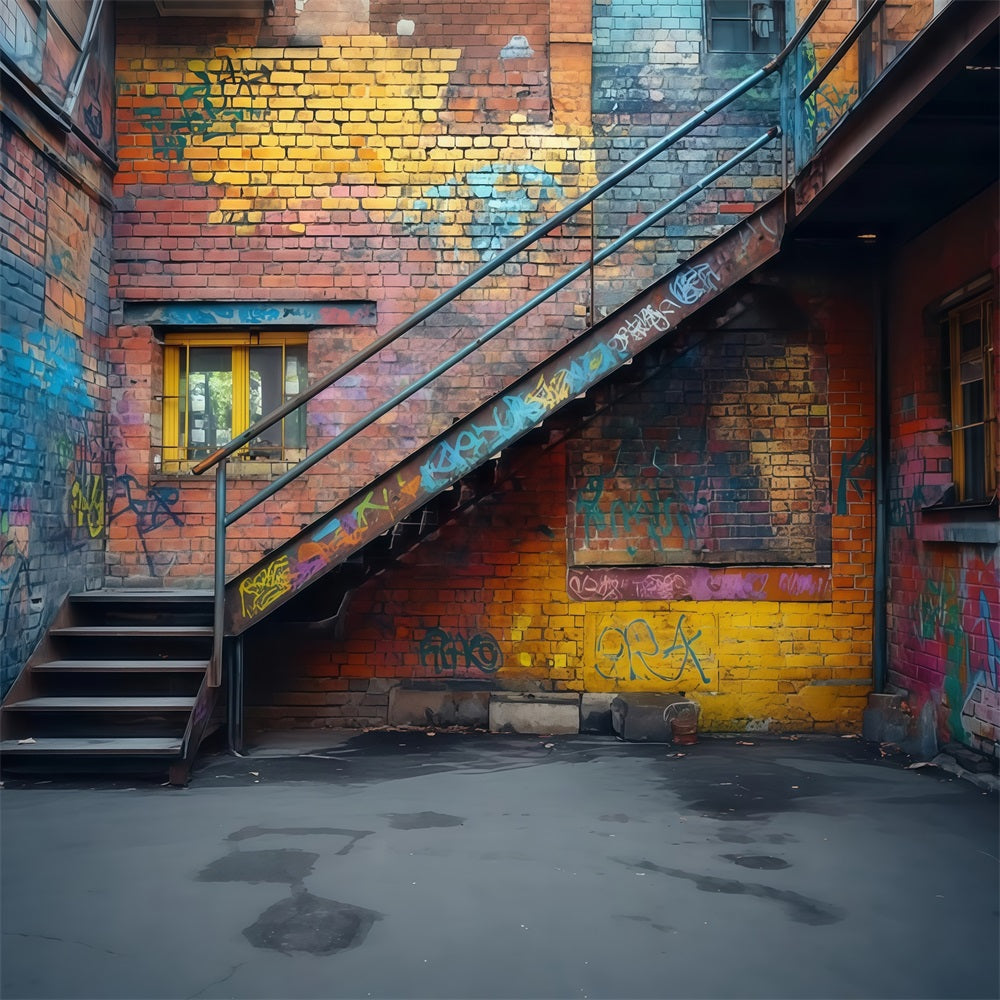 Brick Wall Backdrop Urban Graffiti Alley Brick Wall Brick Backdrop TWW59-190