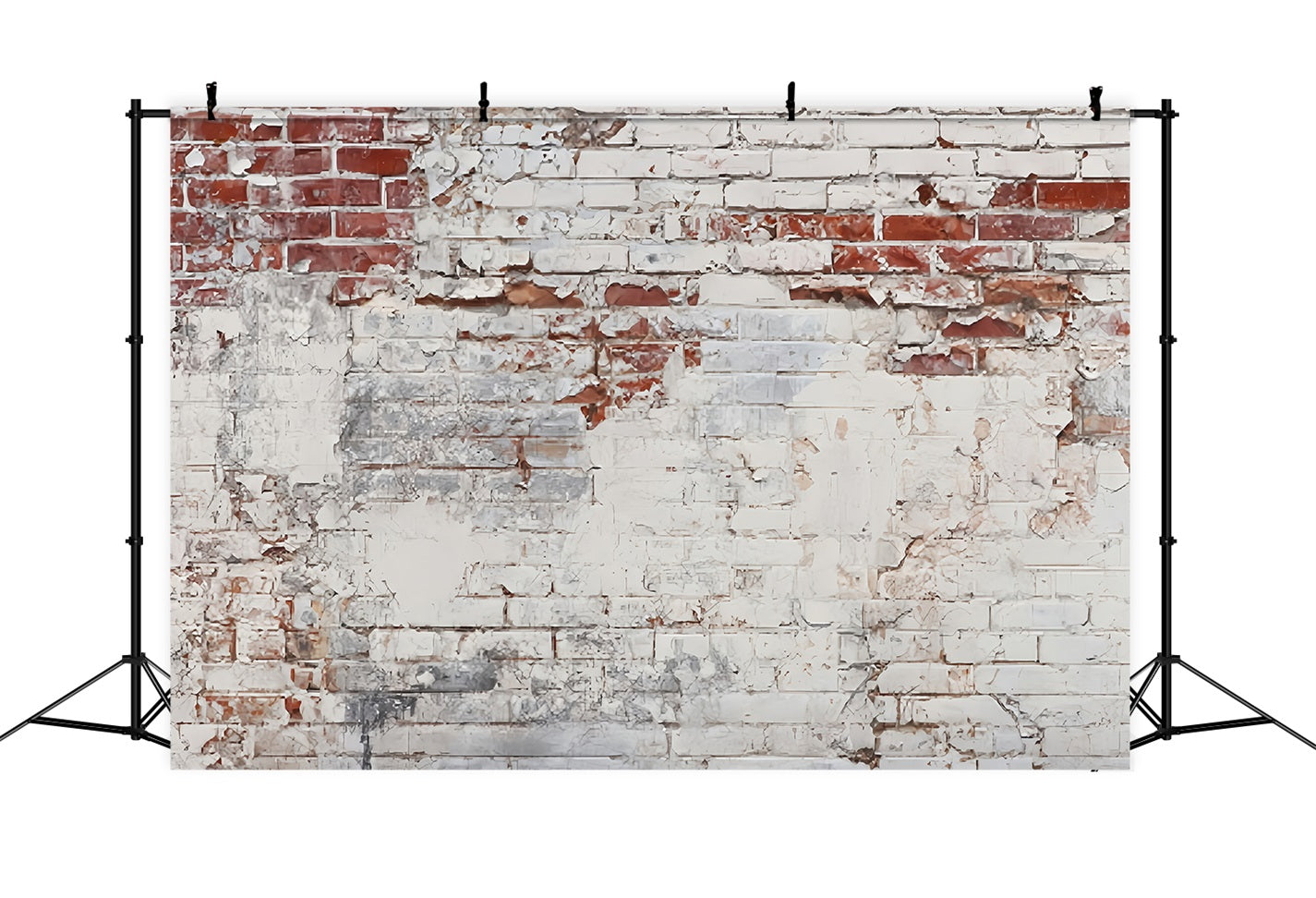 Brick Wall Photo Backdrop Peeling White Faded Brick Wall Brick Backdrop TWW59-192