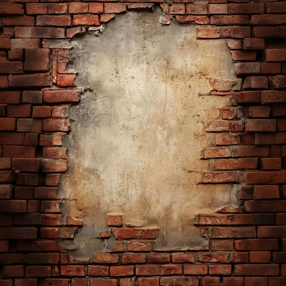 Brick Backdrop Photography Exposed Rustic Plaster Wall Brick Backdrop TWW59-193