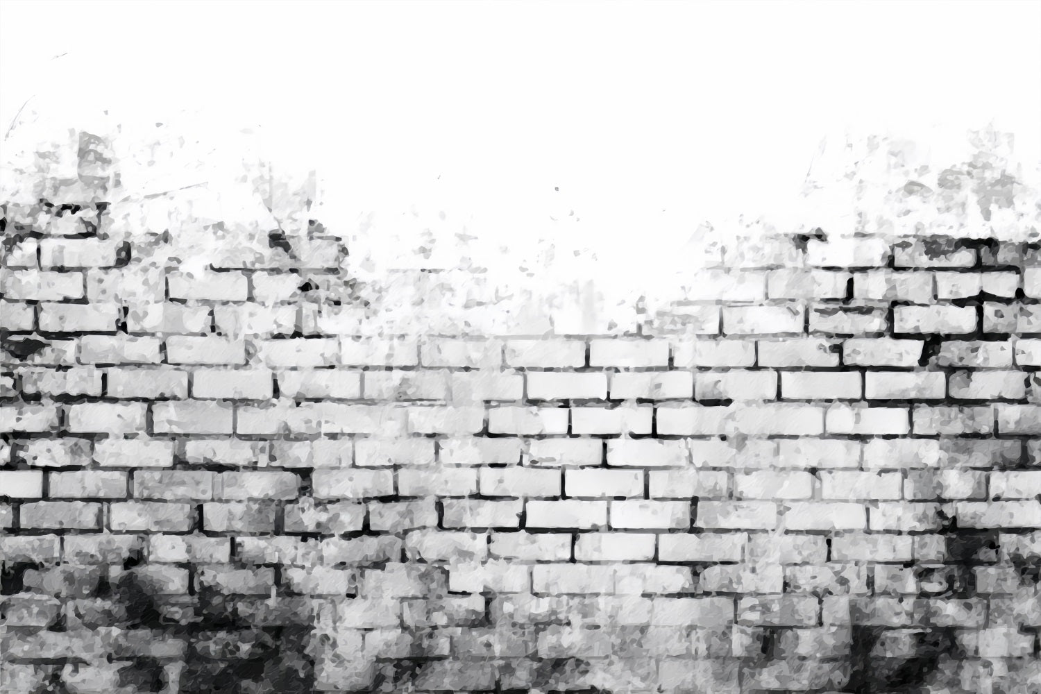 Brick Photography Backdrop Black White Watercolor Wall Brick Backdrops TWW59-196