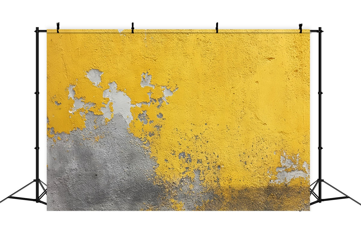 Graffiti Wall Backdrop Weathered Yellow Plaster Wall Graffiti Backdrop TWW59-201