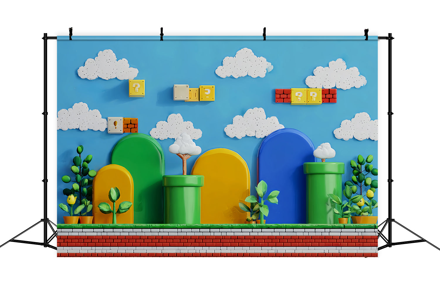 Preschool Backdrop Retro Cartoon Game World Back To School Backdrop TWW59-208