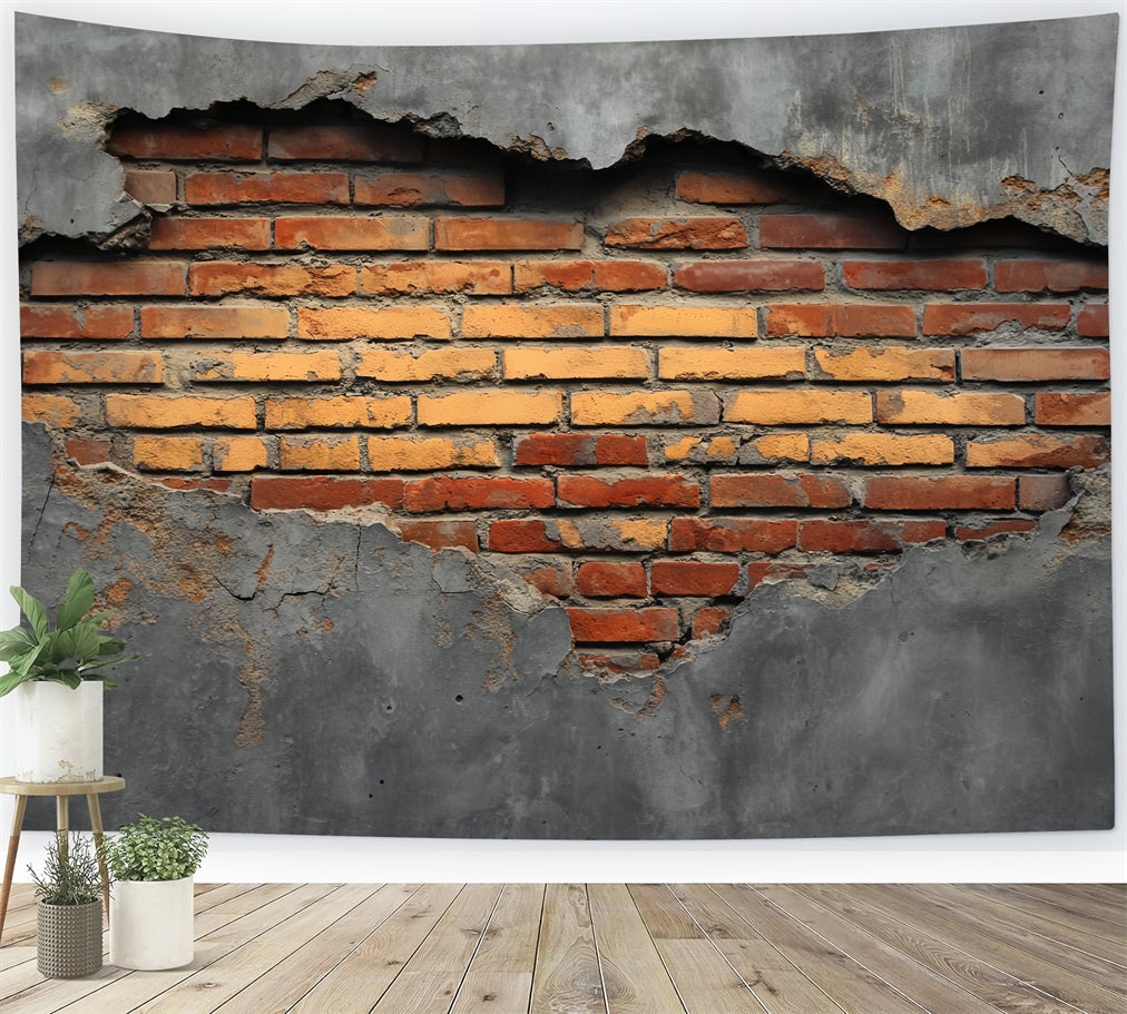 Brick Backdrop Exposed Brick Concrete Frame Brick Wall Backdrop TWW59-209