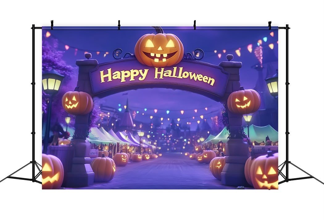 Halloween Circus Backdrop Pumpkin Carnival Gate Photography Circus Backdrop TWW59-21