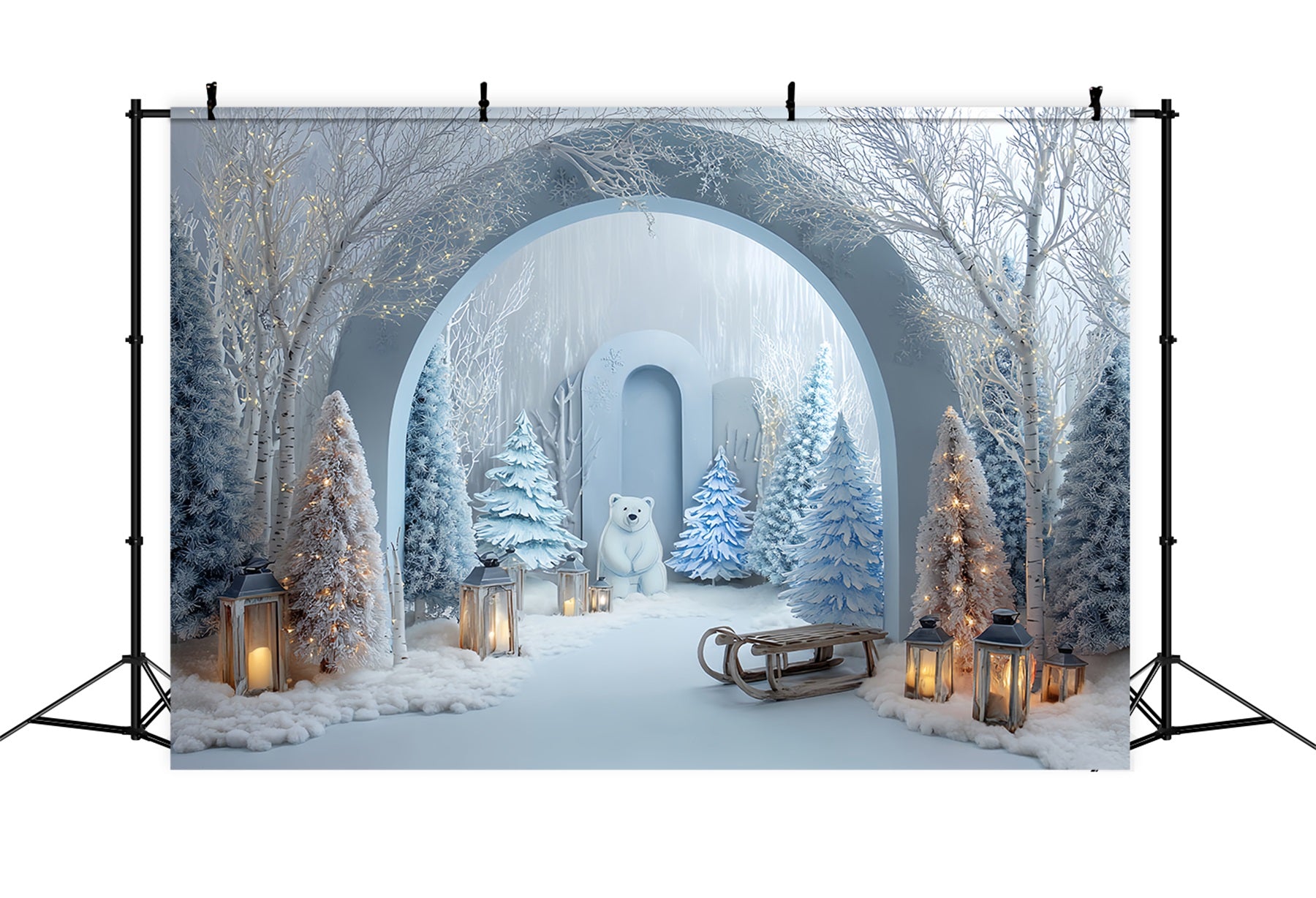 Cake Smash Backdrops Winter Forest Polar Wonderland Backdrop for Birthday TWW59-222
