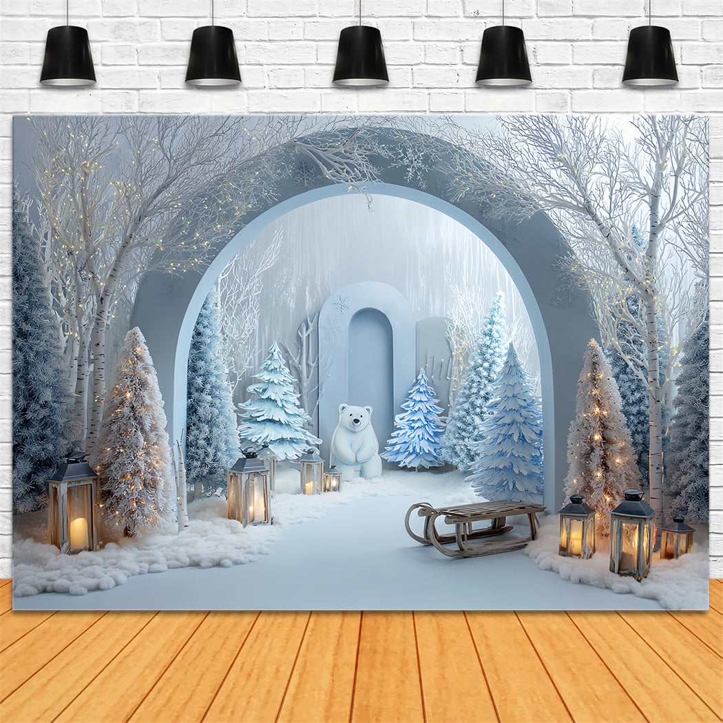 Cake Smash Backdrops Winter Forest Polar Wonderland Backdrop for Birthday TWW59-222