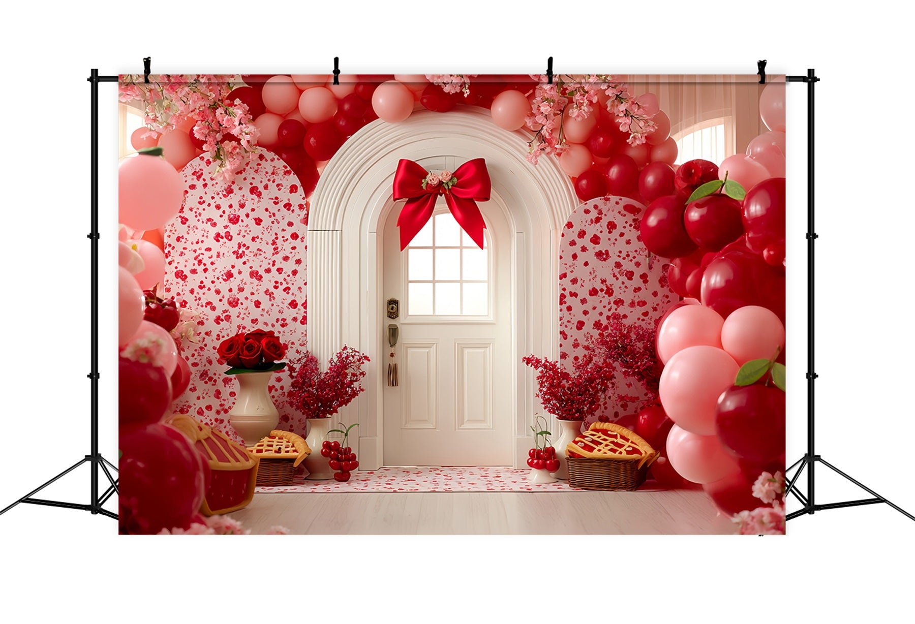 Smash Cake Backdrop Cherry Blossom Door Delight Birthday Photo Backdrop TWW59-234