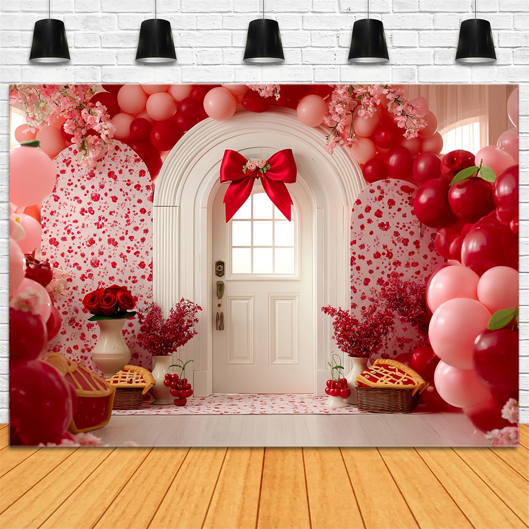 Smash Cake Backdrop Cherry Blossom Door Delight Birthday Photo Backdrop TWW59-234