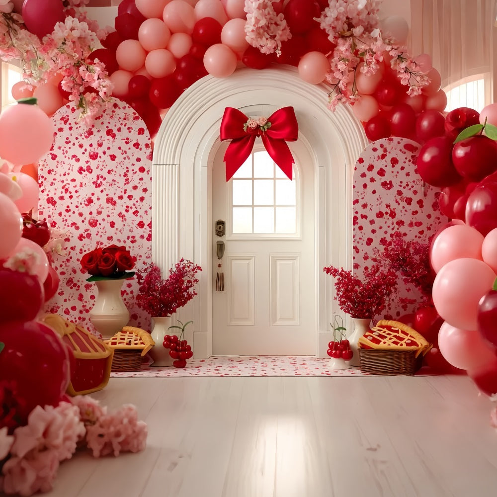 Smash Cake Backdrop Cherry Blossom Door Delight Birthday Photo Backdrop TWW59-234