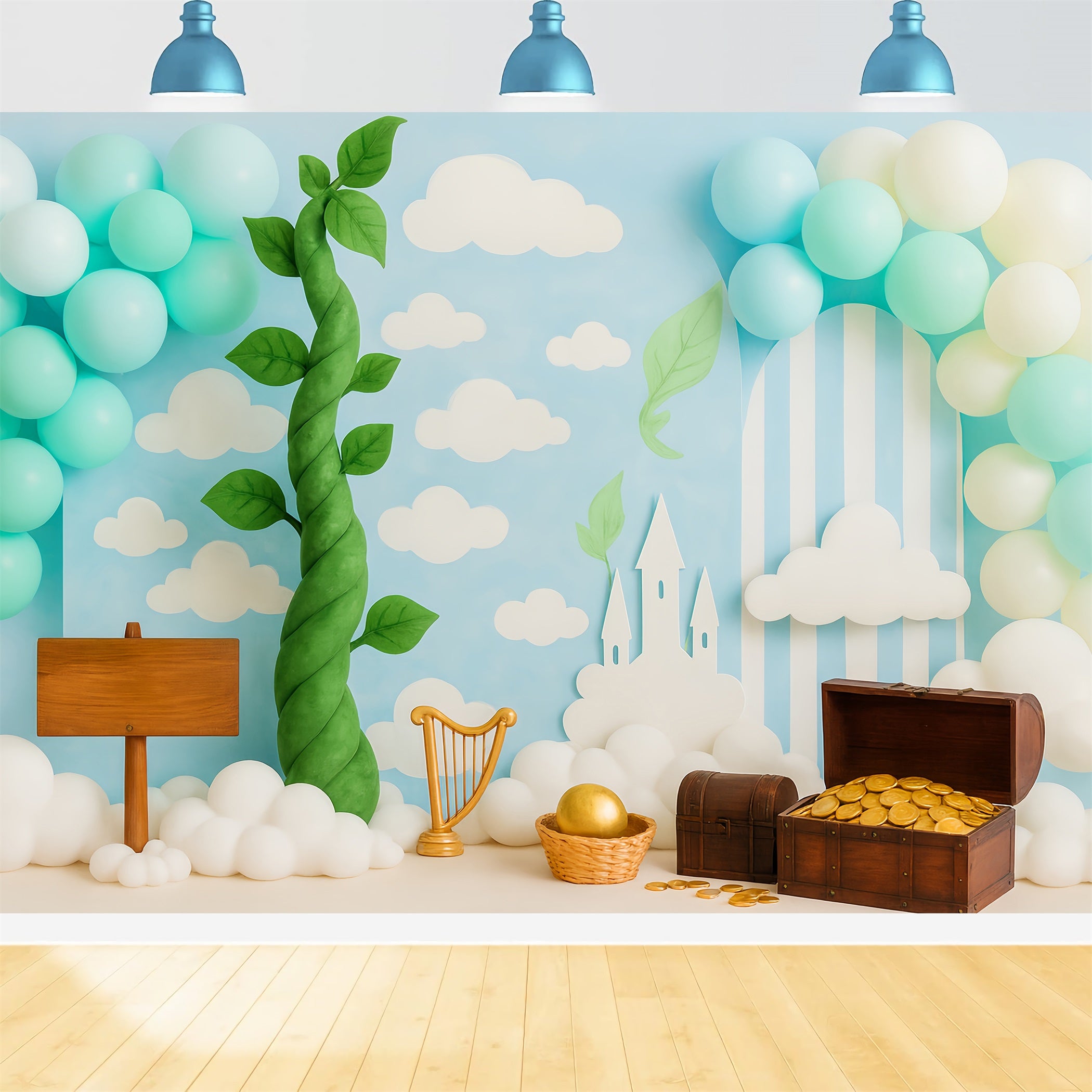 Cake Smash Backdrops Magic Beanstalk Treasure Land Cake Photography Backdrops TWW59-237