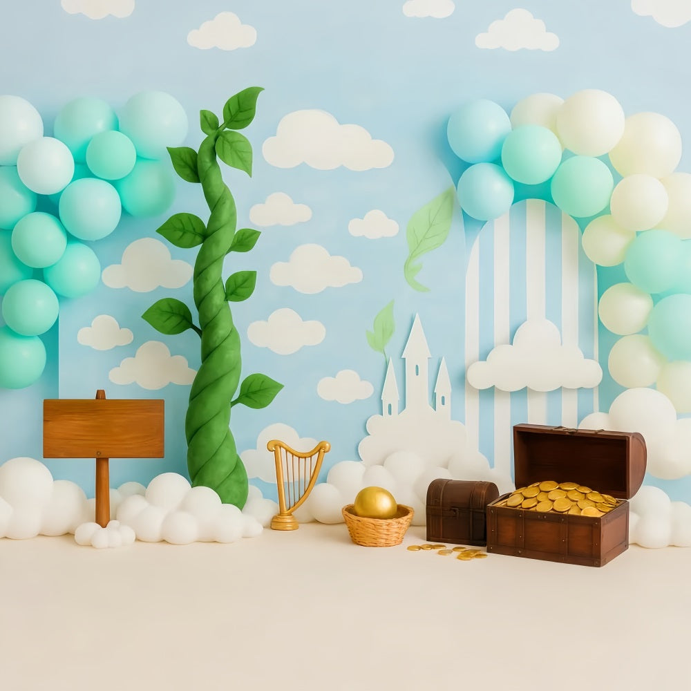 Cake Smash Backdrops Magic Beanstalk Treasure Land Cake Photography Backdrops TWW59-237