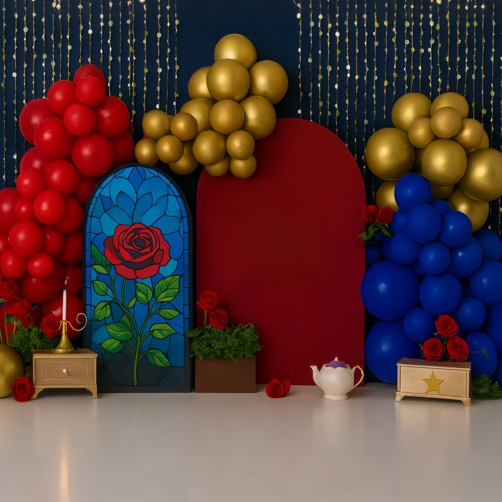 Cake Smash Backdrops Enchanted Rose Fairytale Magic Happy Birthday Backdrop TWW59-240
