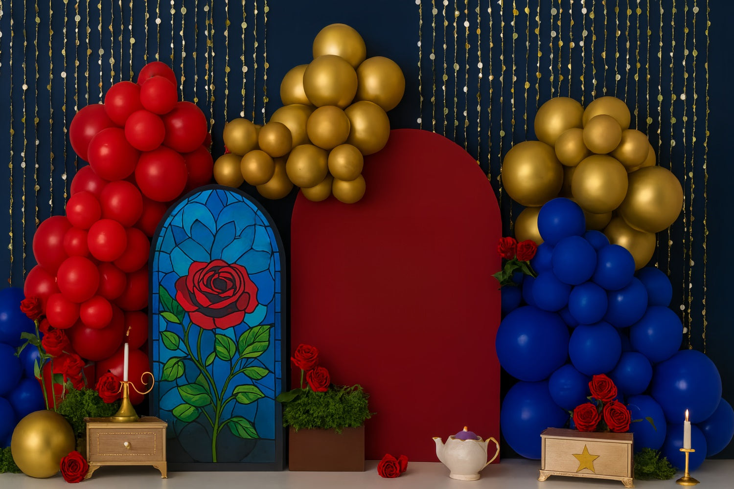 Cake Smash Backdrops Enchanted Rose Fairytale Magic Happy Birthday Backdrop TWW59-240
