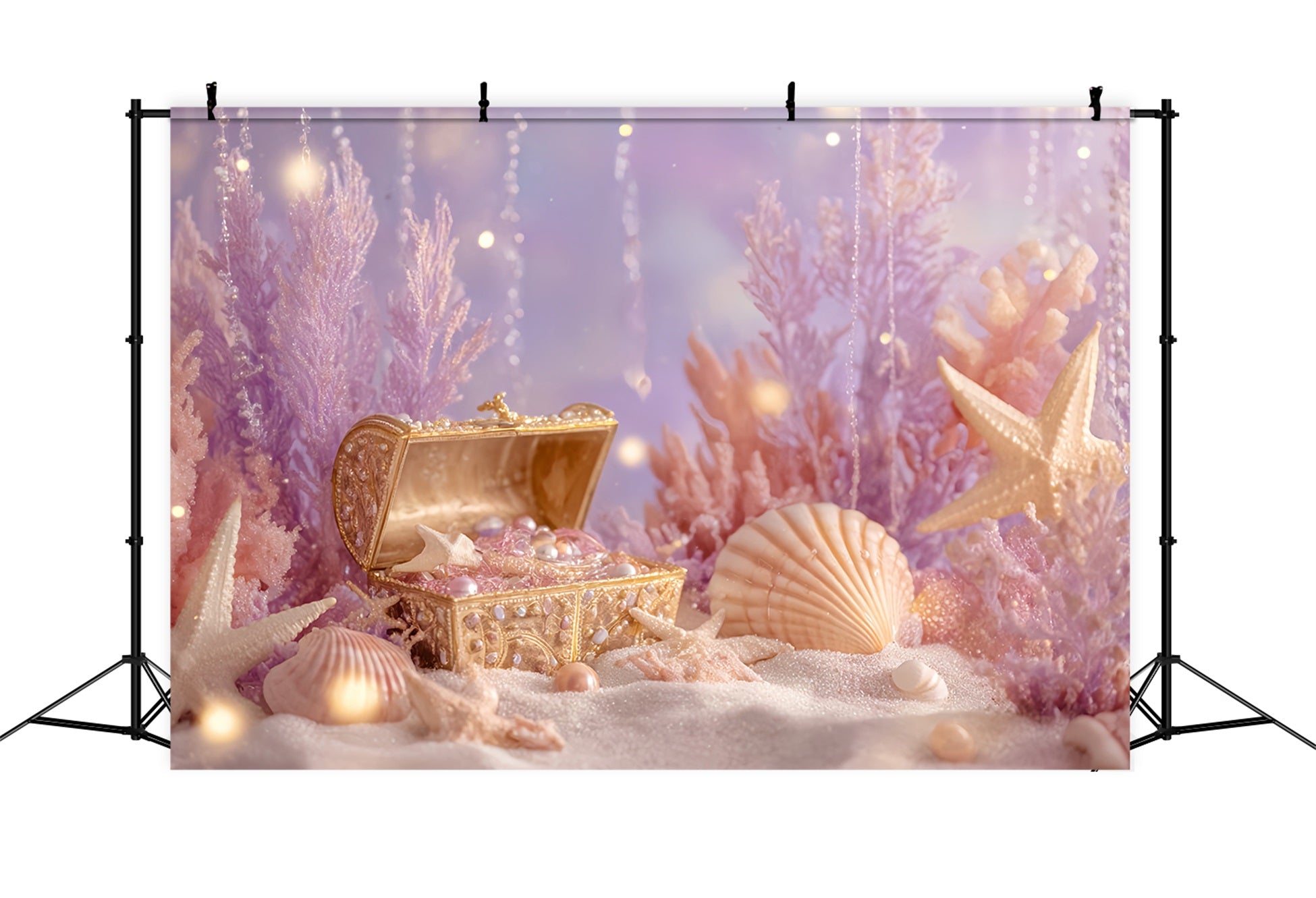 Cake Smash Backdrop Underwater Treasure Pearl Fantasy Birthday Backdrop TWW59-243
