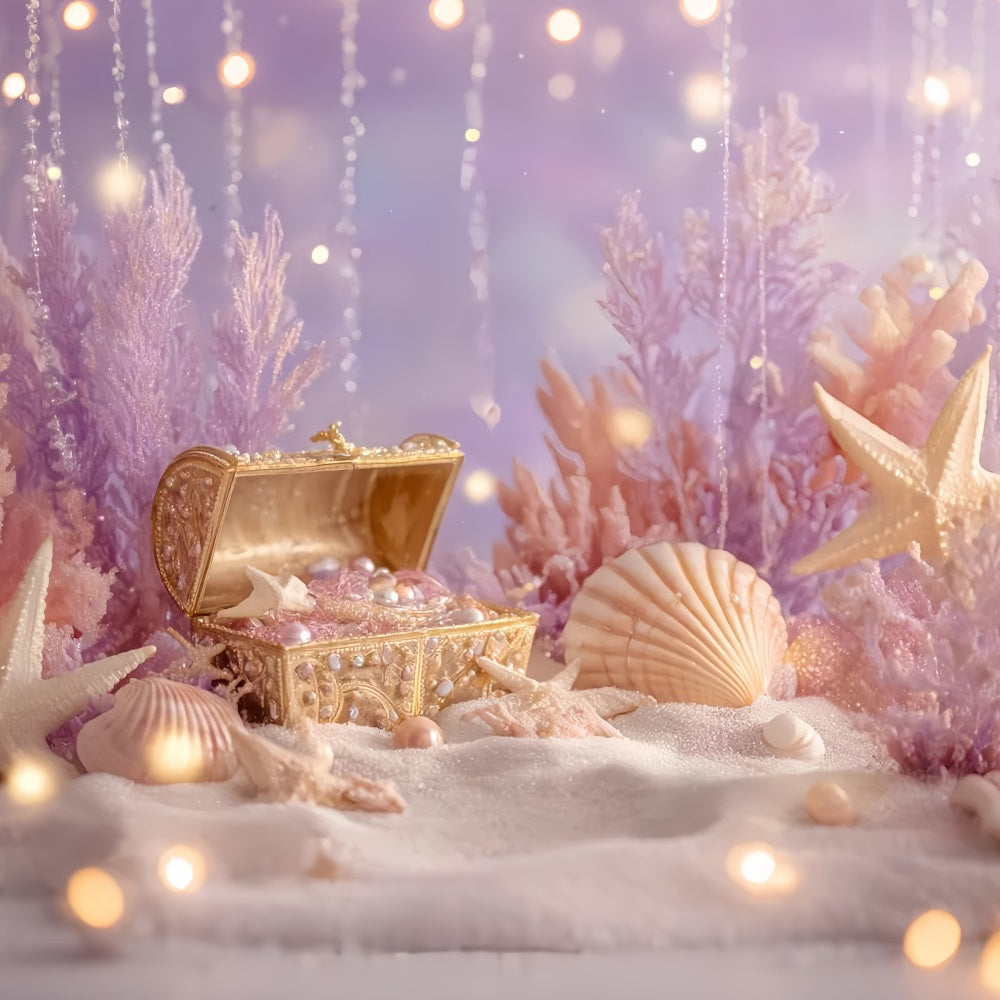 Cake Smash Backdrop Underwater Treasure Pearl Fantasy Birthday Backdrop TWW59-243