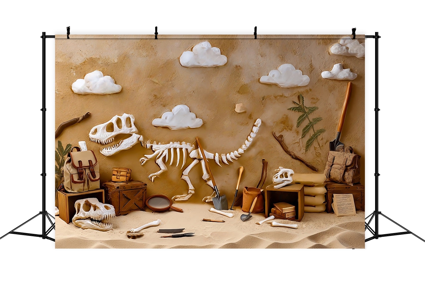Cake Smash Backdrop Dinosaur Fossil Adventure Dig Birthday Backdrops TWW59-246