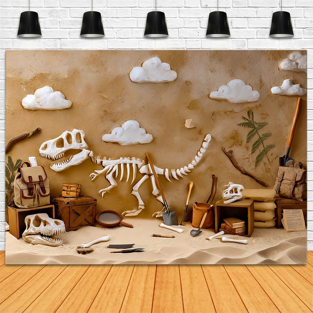 Cake Smash Backdrop Dinosaur Fossil Adventure Dig Birthday Backdrops TWW59-246
