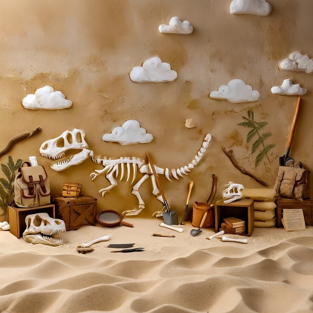 Cake Smash Backdrop Dinosaur Fossil Adventure Dig Birthday Backdrops TWW59-246