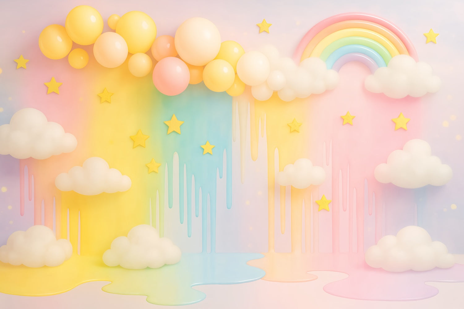 Smash Cake Backdrop Pastel Rainbow Cloud Dream Birthday Photo Backdrop TWW59-247