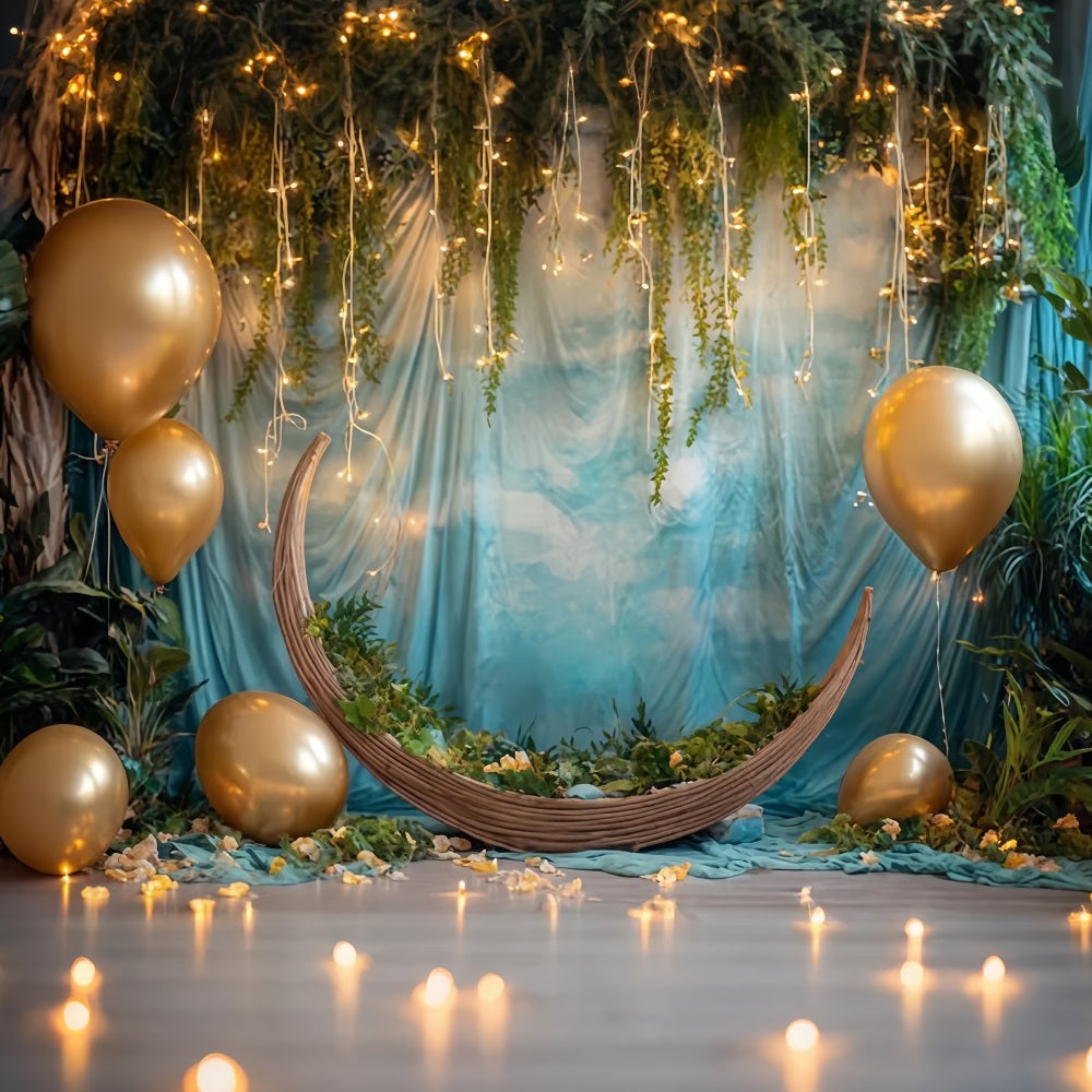 Cake Smash Backdrops Golden Moonlight Jungle Dream Cake Photography Backdrops TWW59-250