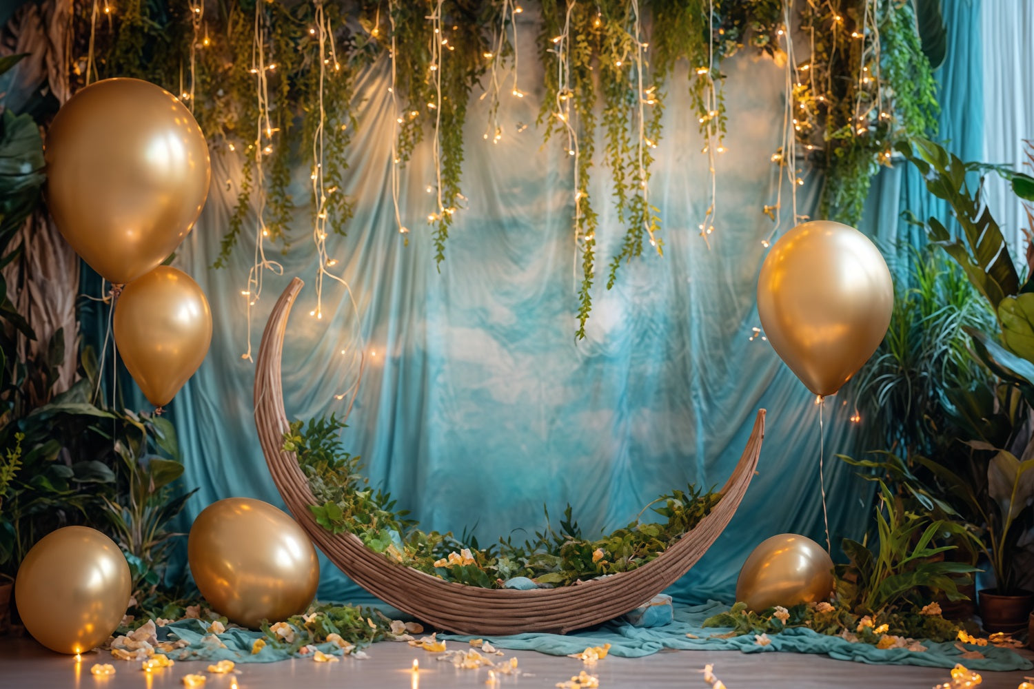 Cake Smash Backdrops Golden Moonlight Jungle Dream Cake Photography Backdrops TWW59-250