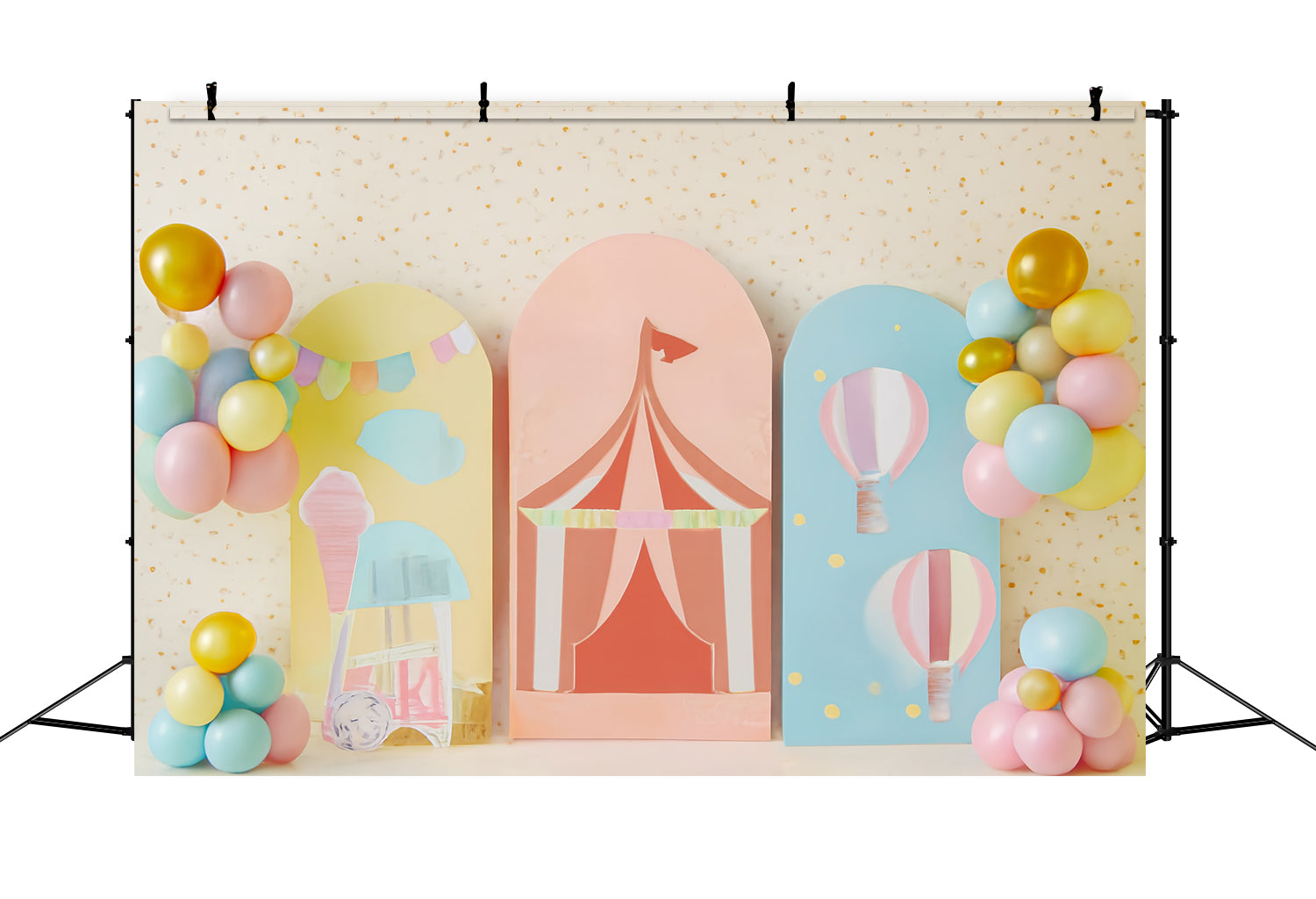 Cake Smash Backdrop Pastel Circus Carnival Fun Birthday Backdrops TWW59-259
