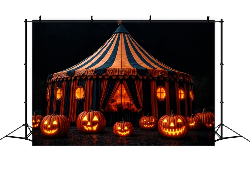 Halloween Circus Backdrop Pumpkin Lantern Spooky Tent Circus Backdrop Ideas TWW59-28