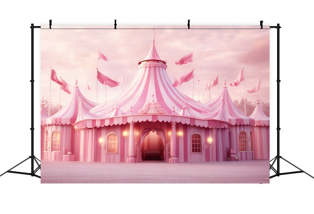 Carnival Tent Backdrop Pink Fairytale Carnival Tent Pink Circus Backdrop TWW59-30