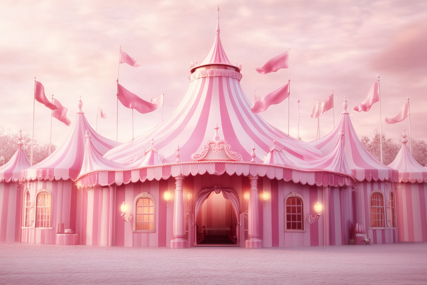 Carnival Tent Backdrop Pink Fairytale Carnival Tent Pink Circus Backdrop TWW59-30