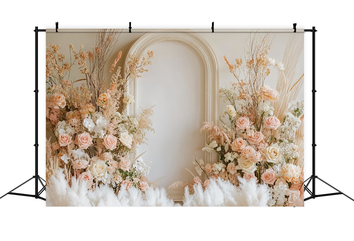 Wedding Boho Backdrop Blush Rose Arch Floral Elegance Wedding Backdrop TWW59-35