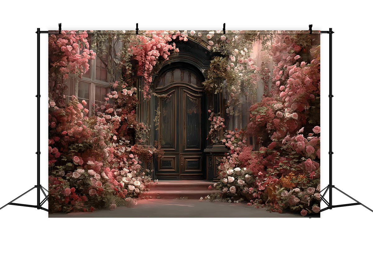 Wedding Vintage Romantic Garden Rose Doorway Bloom Wedding Backdrop Ideas TWW59-37