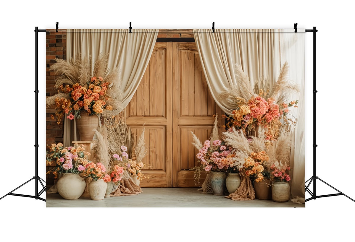 Wedding Rustic Backdrop Rustic Wood Door Floral Display Wedding Backdrop TWW59-38