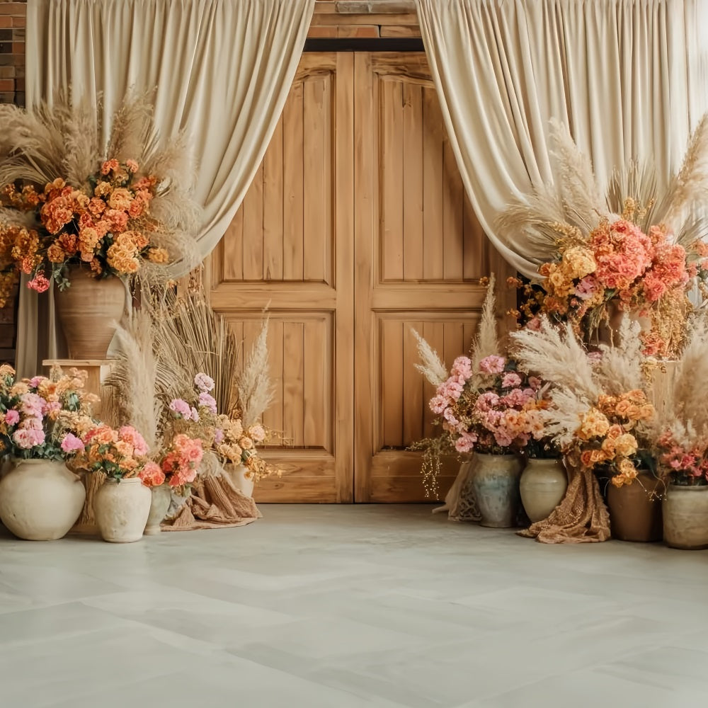 Wedding Rustic Backdrop Rustic Wood Door Floral Display Wedding Backdrop TWW59-38