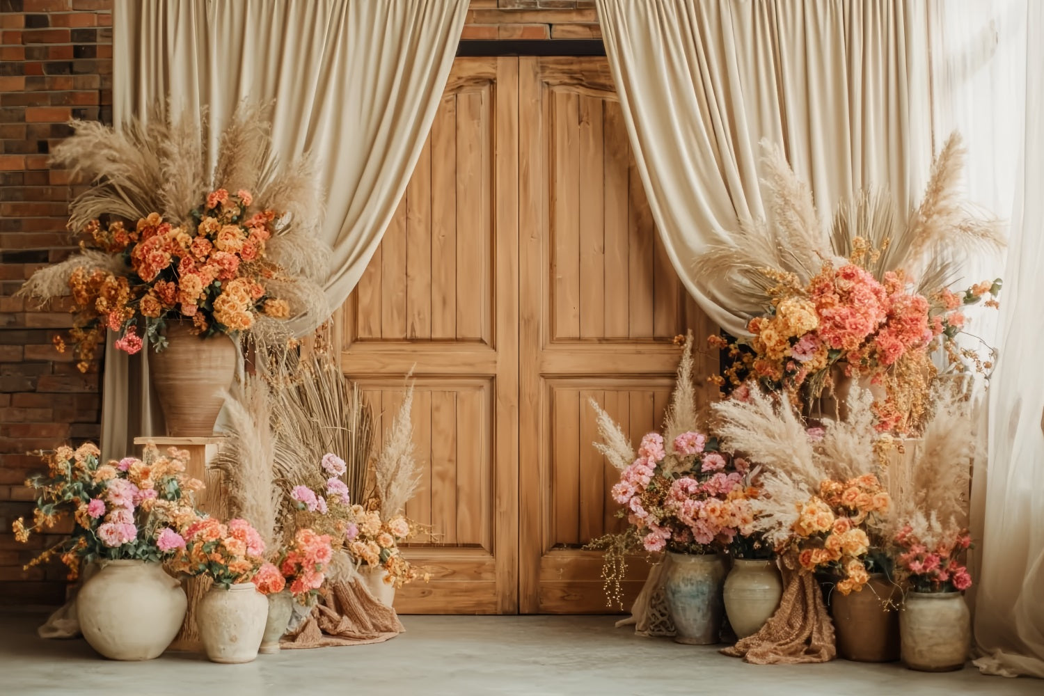 Wedding Rustic Backdrop Rustic Wood Door Floral Display Wedding Backdrop TWW59-38