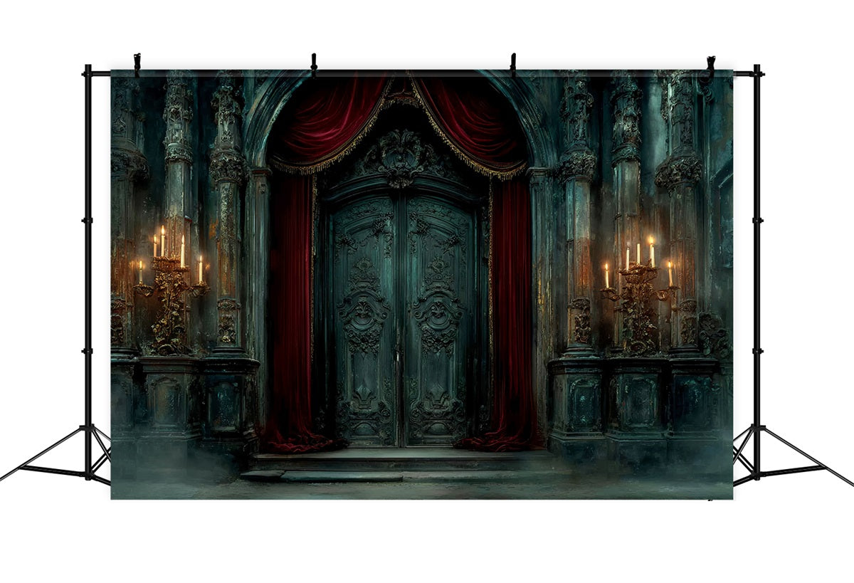 Wedding Gothique Backdrop Gothic Candlelit Castle Door Vintage Wedding Backdrop TWW59-54