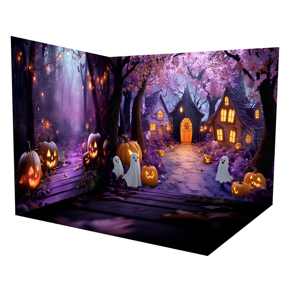 Halloween Backdrop Ideas Pumpkin Spirit Trail Backdrop Room Set TWW6-117