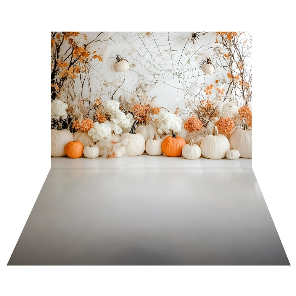 White Pumpkin Wall Backdrop+Smooth White Floor Backdrop TWW6-122