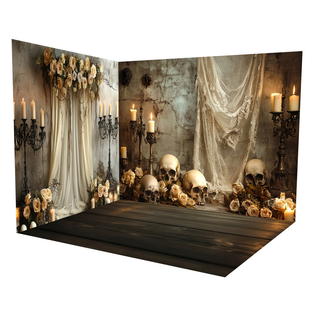 Halloween Picture Backdrop Cursed Rose Altar Backdrop Room Set TWW6-49