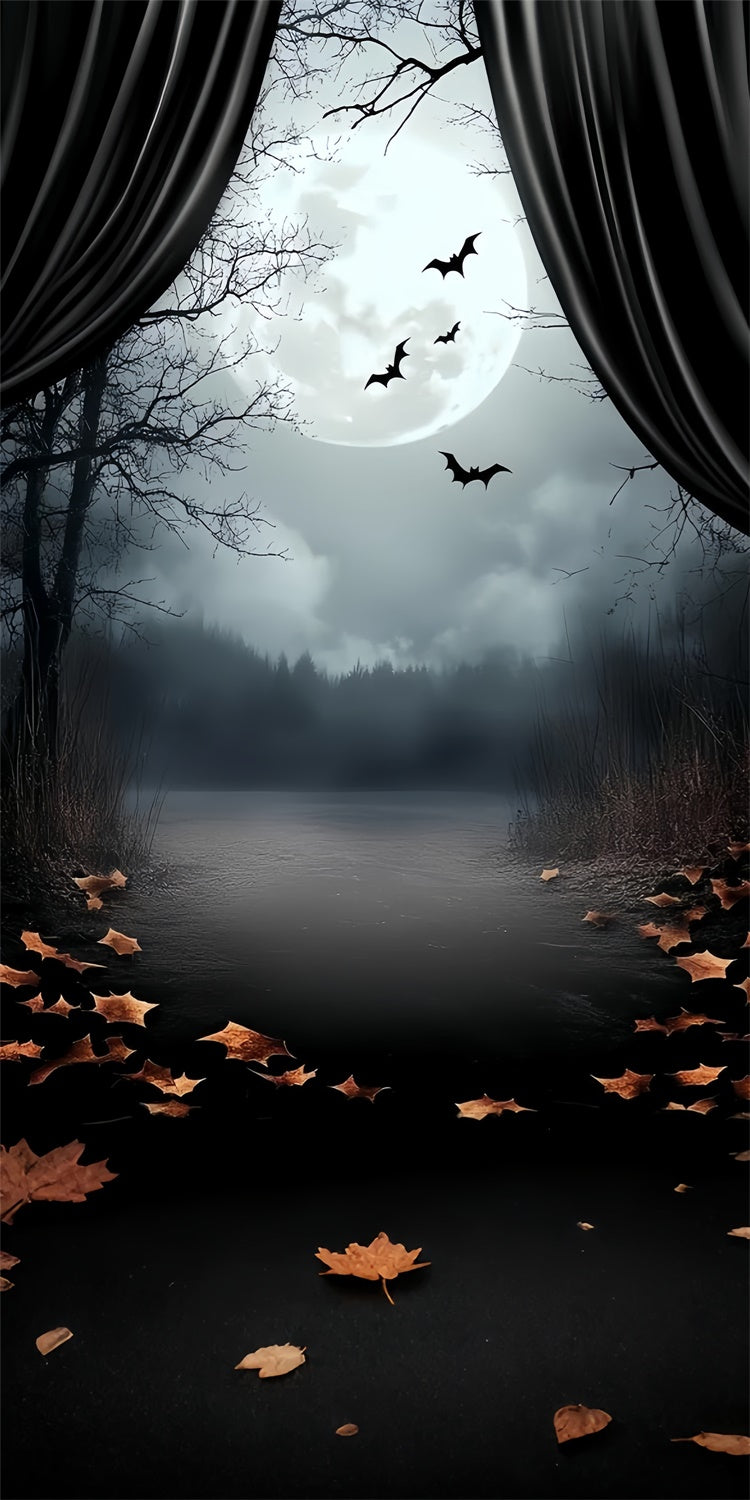 Halloween Backdrop Ideas Midnight Curtain Lakeside Sweep Backdrop TWW6-75