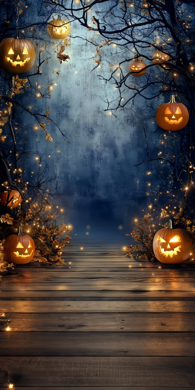 Halloween Photography Backdrop Pumpkin Glow Pathway Sweep Backdrop TWW6-77