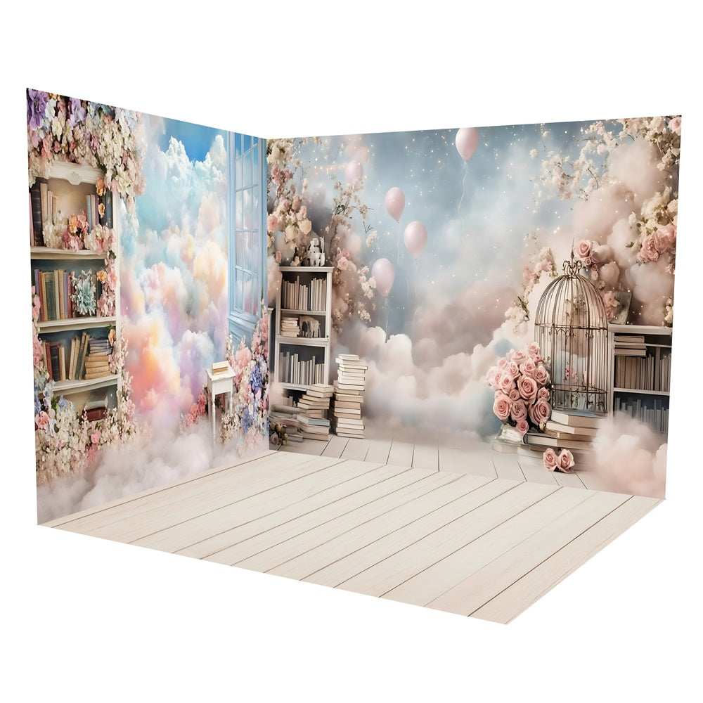 Back To School Backdrops Floral Reading Space Backdrop Room Set TWW6-9