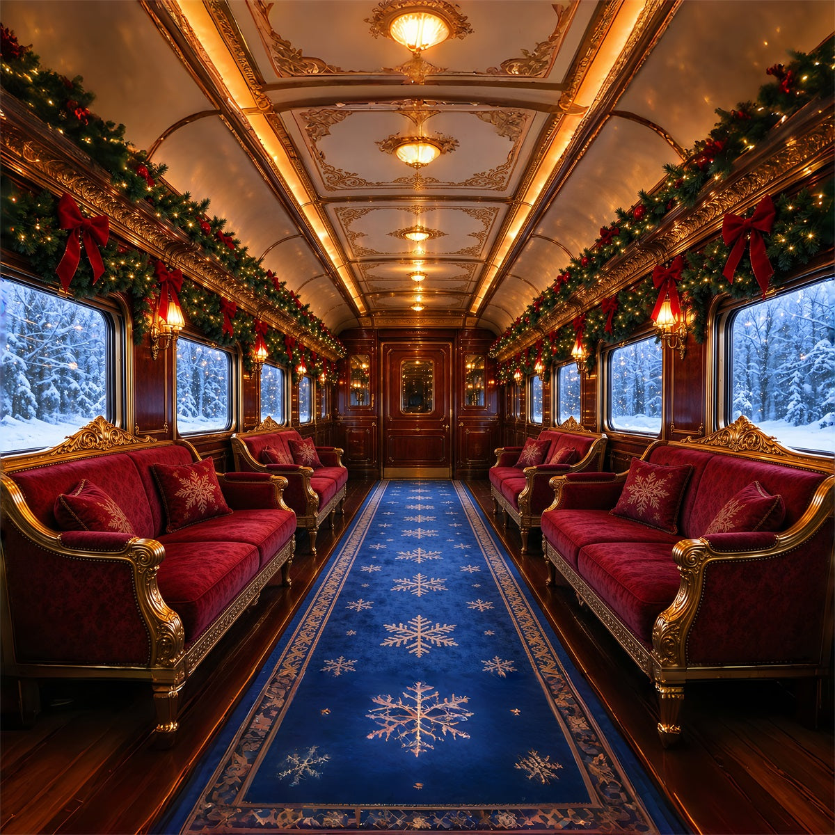 Christmas Backdrops for Photography Luxury Vintage Winter Train Christmas Photography Backdrop ZTT610-11