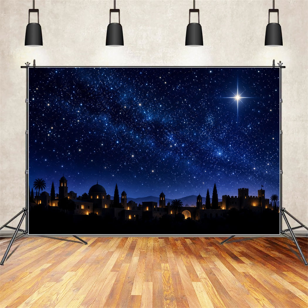 Nativity Scene Backdrop Nativity Stable Snowy Village Christmas Photo Backdrop Ideas ZTT610-38