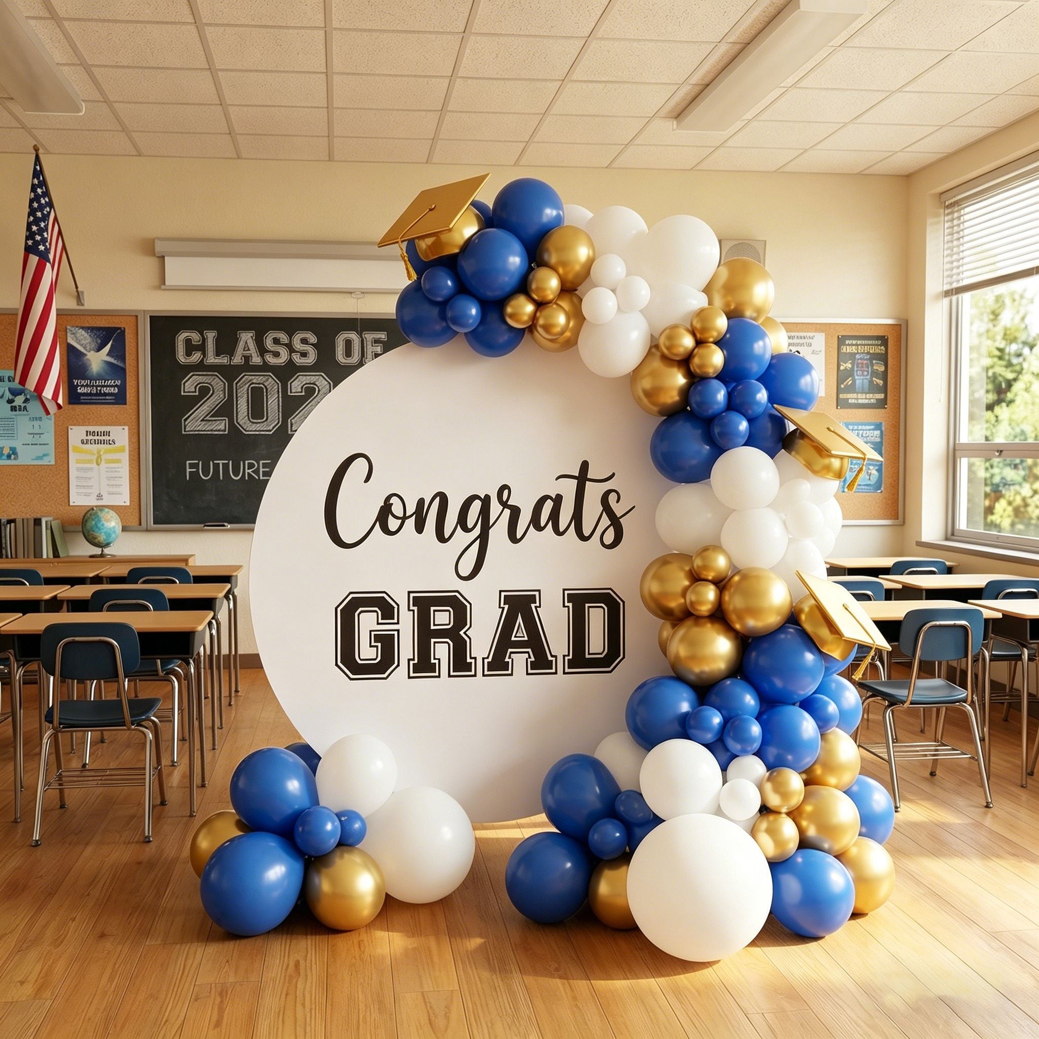 Custom Graduation Photo Booth Backdrop White Black Congrats Grad Custom Graduation Backdrop ZTT64-21